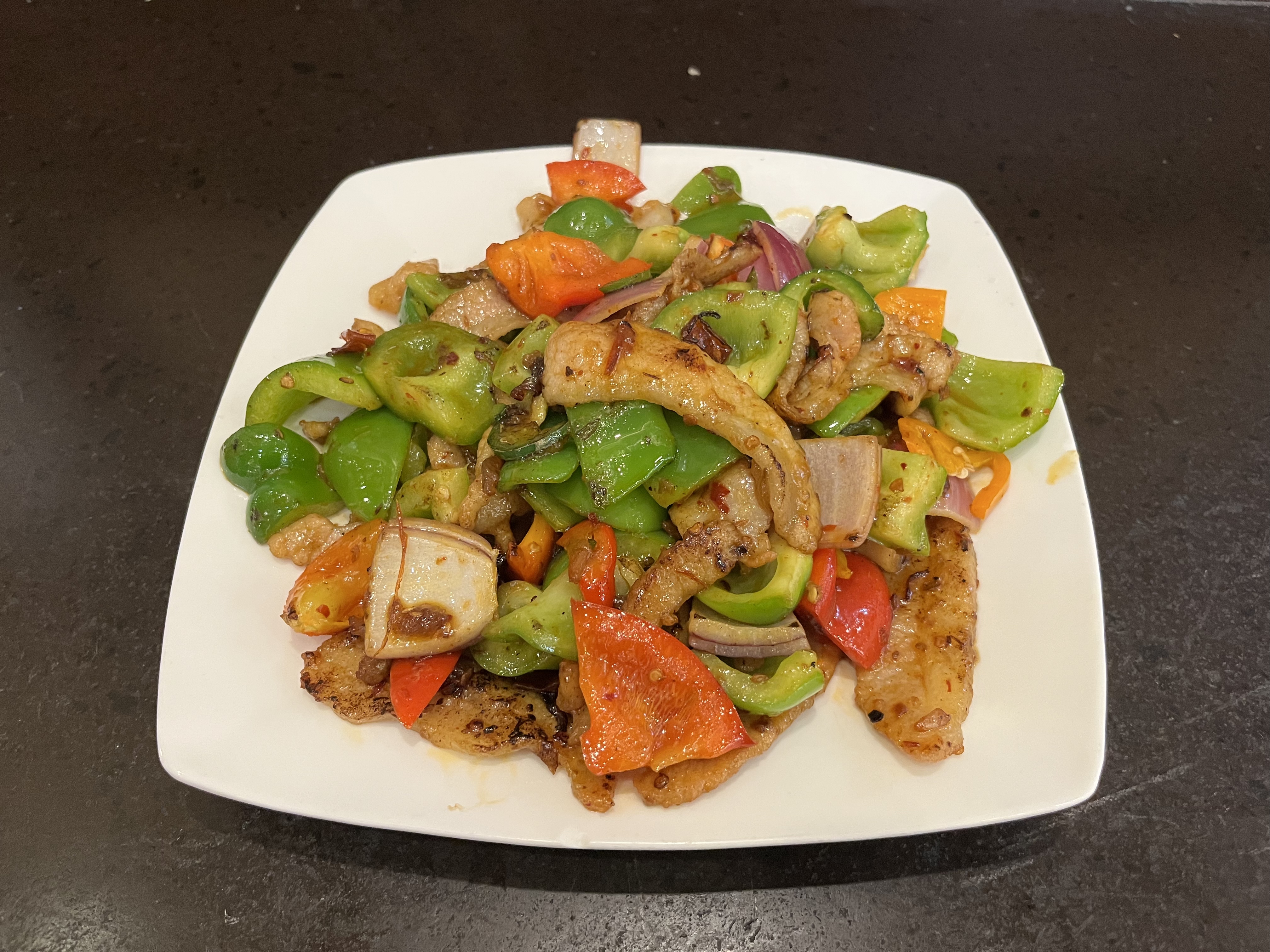 Stir‑Fried Pork Jowl with XO Sauce